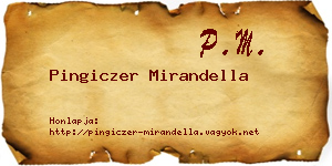 Pingiczer Mirandella névjegykártya